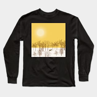 Ciervo en la nieve Long Sleeve T-Shirt